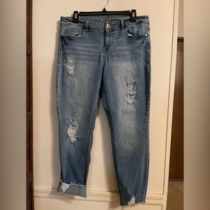 Maurices Distressed Ankle Jeans.